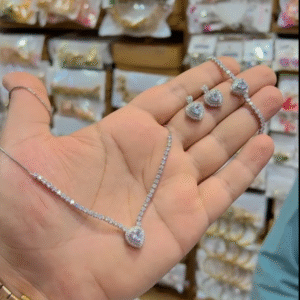 Crystal Elegance Jewelry Set - Sparkling Necklace & Earrings